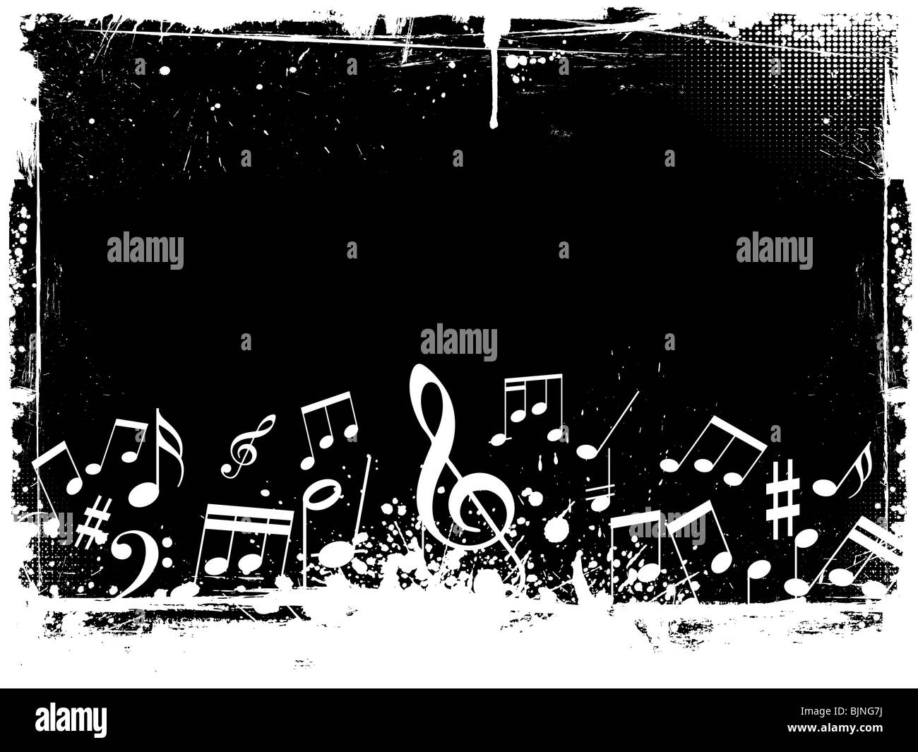 Notes sur la musique grunge background Banque D'Images