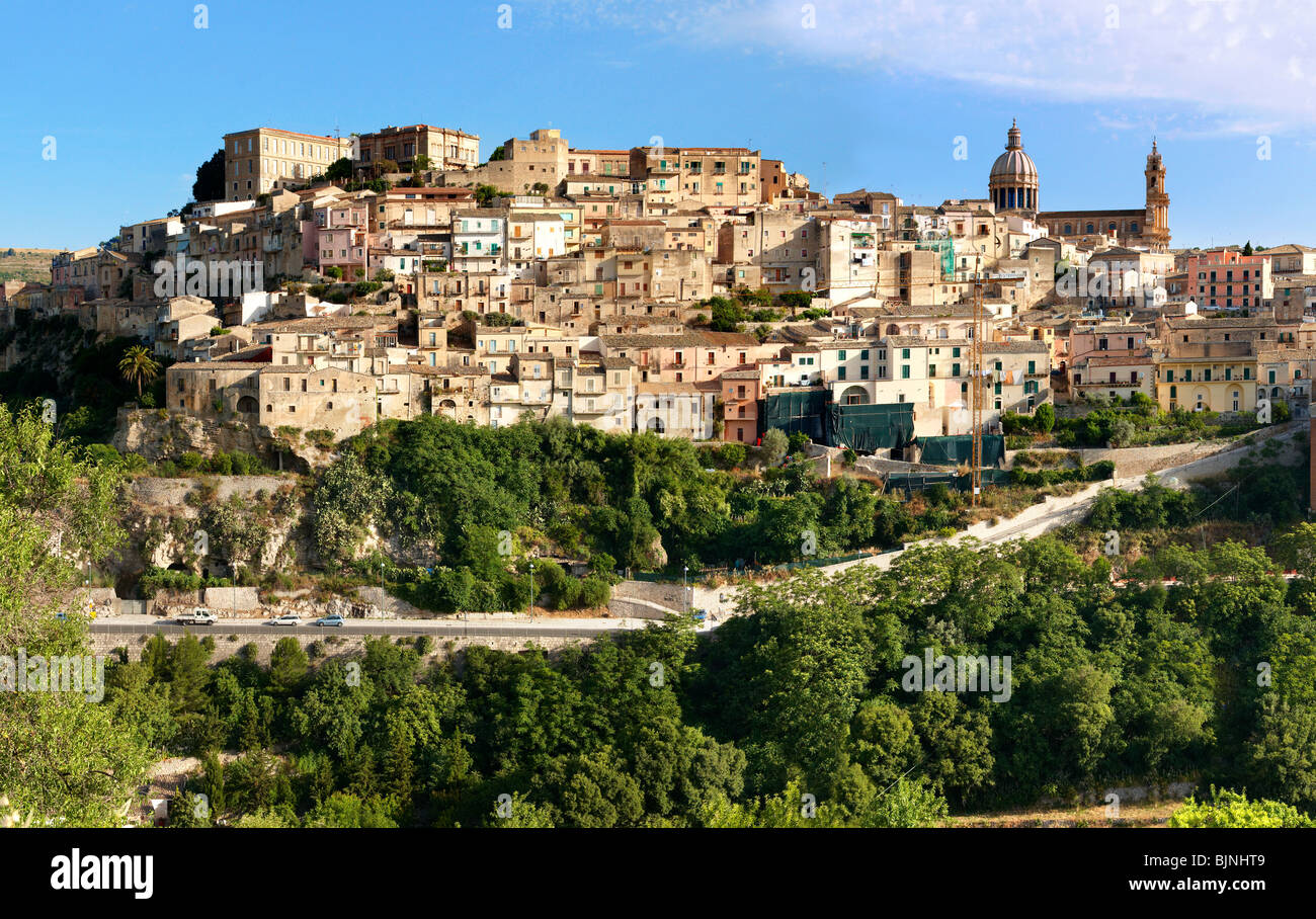 Hill ville de Ragusa Ibla, Sicile Banque D'Images