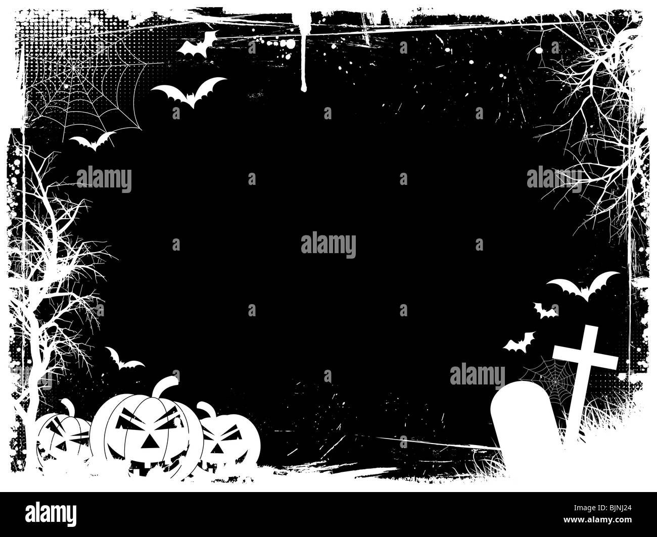 Grunge Halloween border Banque D'Images