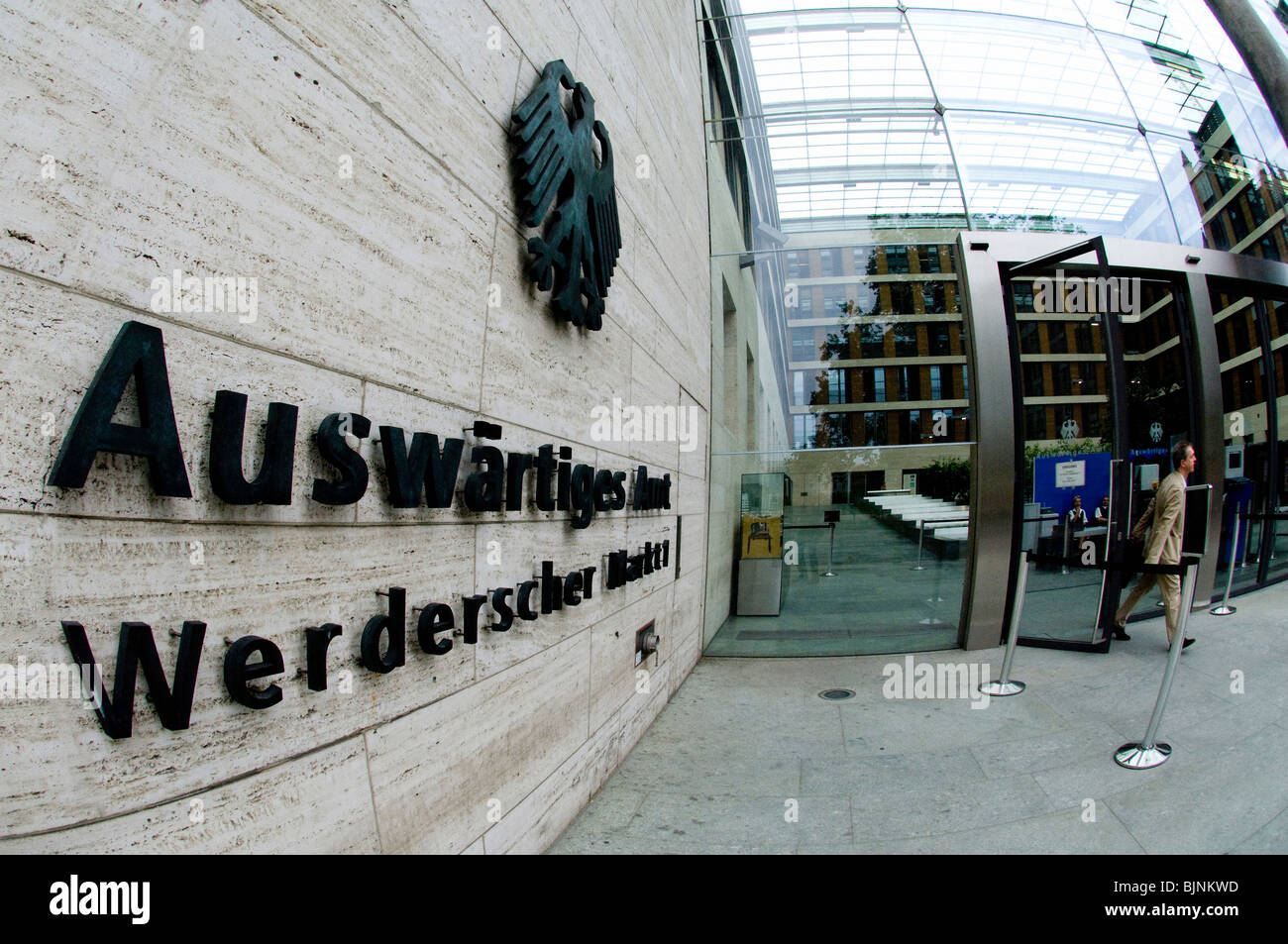 Entrée du ministère fédéral des affaires étrangères à Berlin, Allemagne Banque D'Images