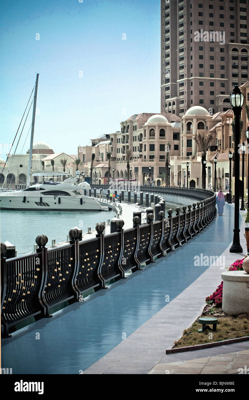 La Perle, un homme fait island au Qatar. luxury style Arabe Banque D'Images