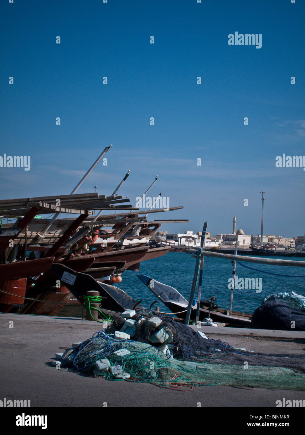 Marché de poisson port de Qatar Banque D'Images
