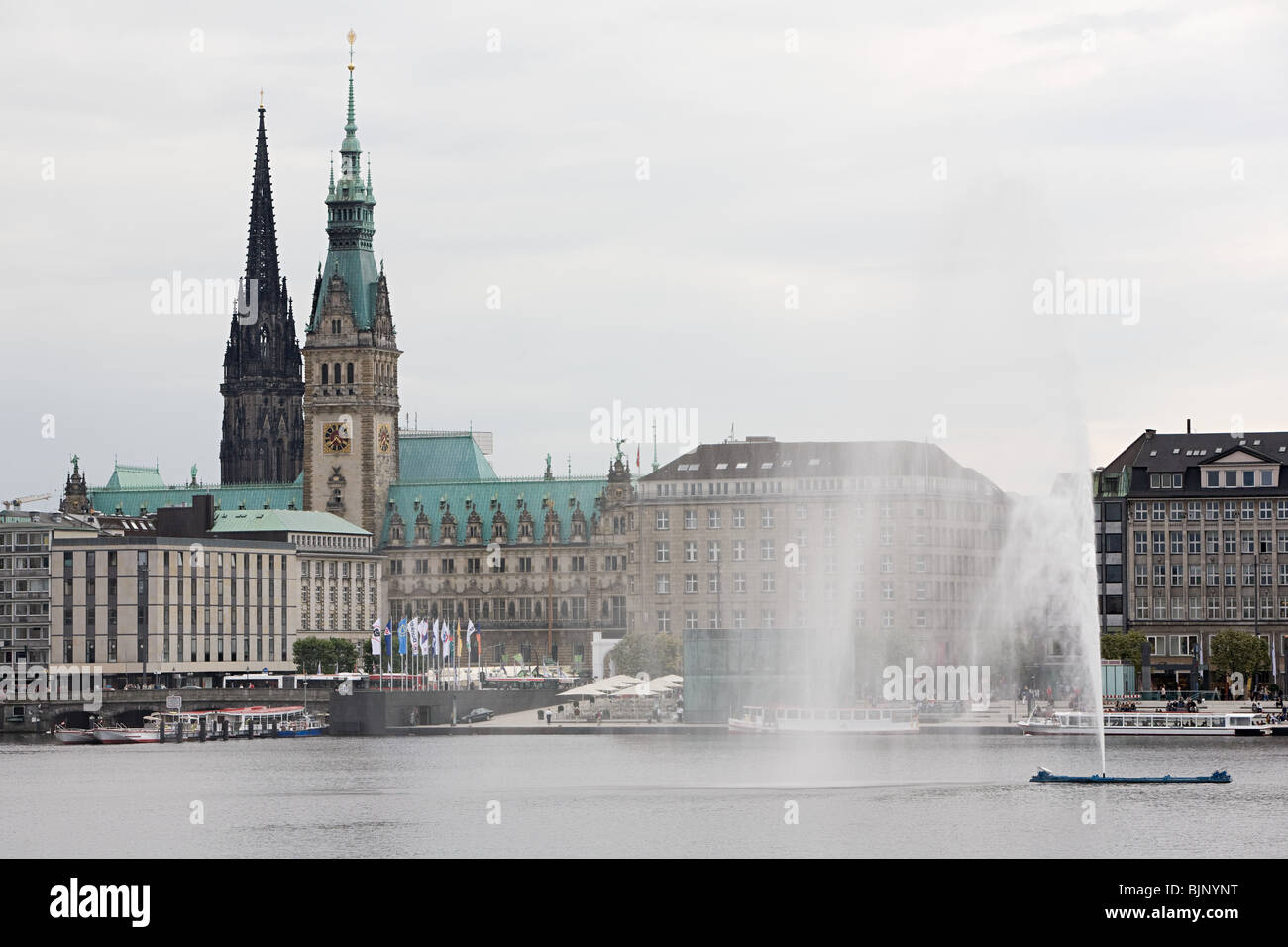 Lac Alster à Hambourg Banque D'Images