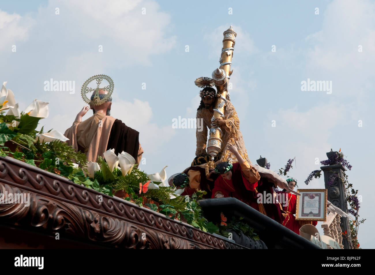 Semaine sainte Procession, Antigua, Guatemala. Banque D'Images