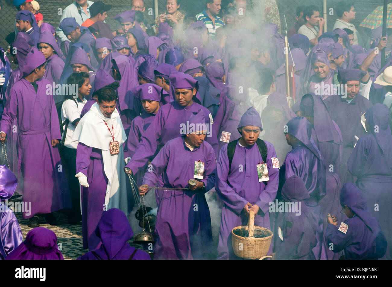 Semaine sainte Procession, Antigua, Guatemala. Banque D'Images