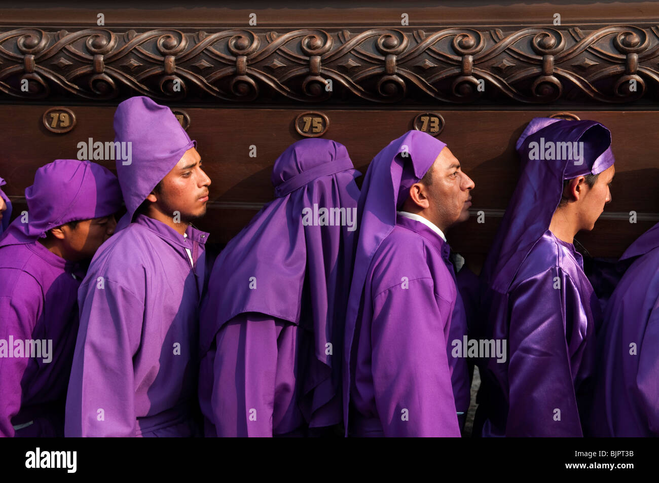 Semaine sainte Procession, Antigua, Guatemala. Banque D'Images