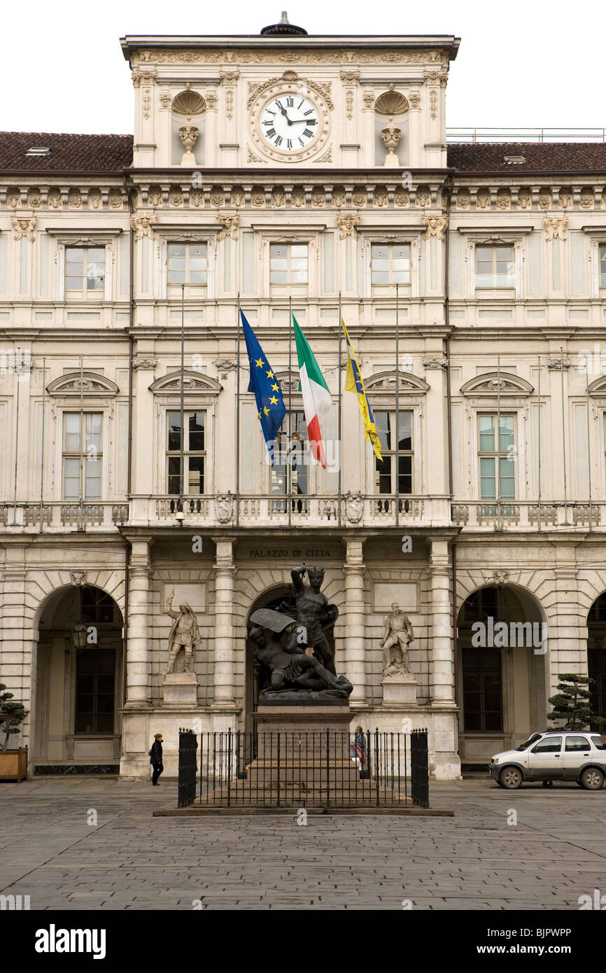 L'Italie, Piemonte, Torino, Turin, l'hôtel de ville Banque D'Images