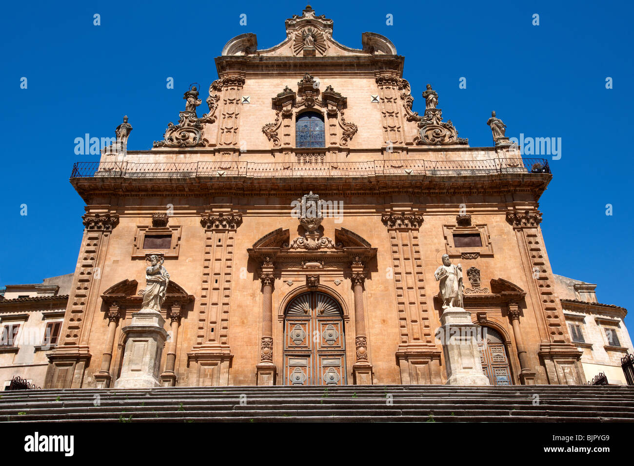 L'église baroque sicilienne de San Pietro. , Modica, Sicile Banque D'Images