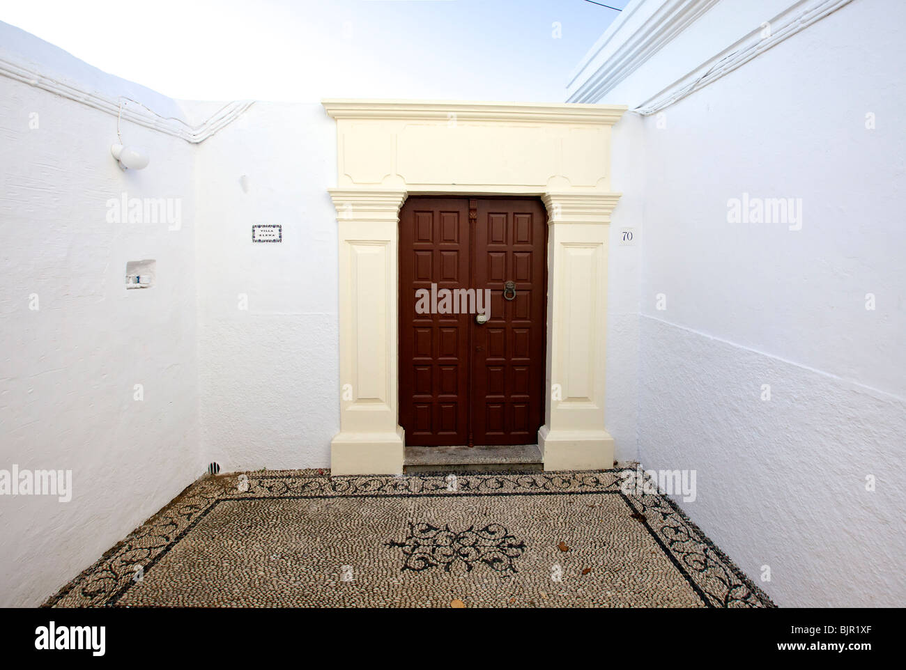 Village de Lindos. Île de Rhodes, Grèce Banque D'Images