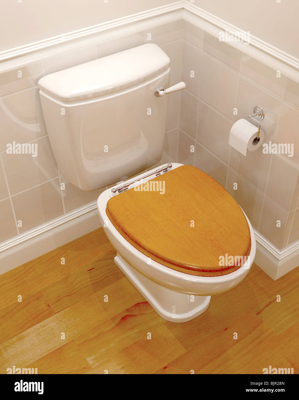 3D render of a classic toilettes Banque D'Images