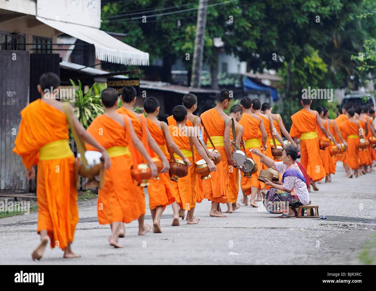 Monks - Luang Prabang Banque D'Images