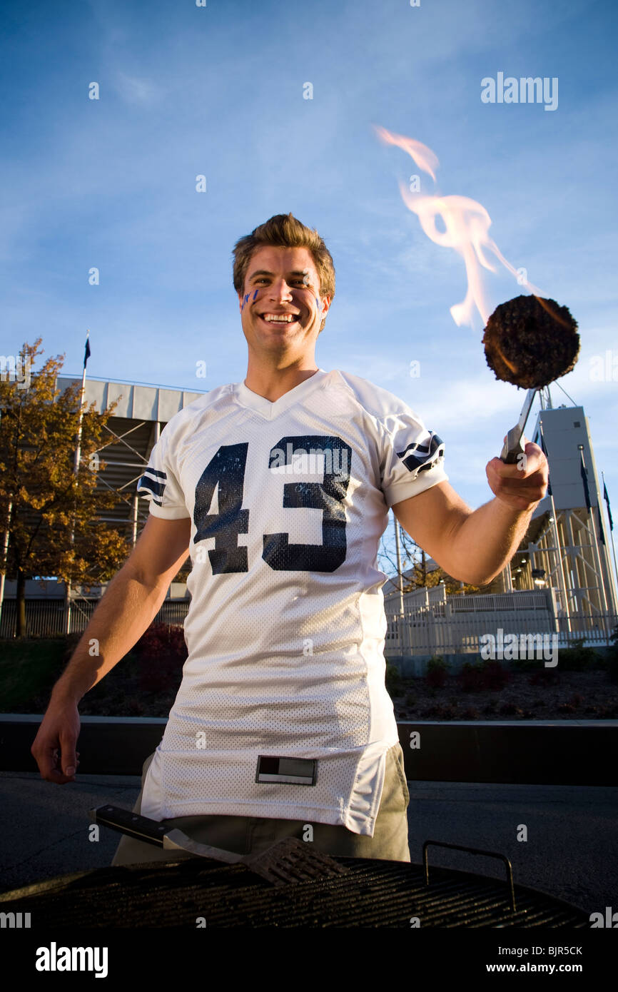 Parti de hayon avant un match de football Banque D'Images