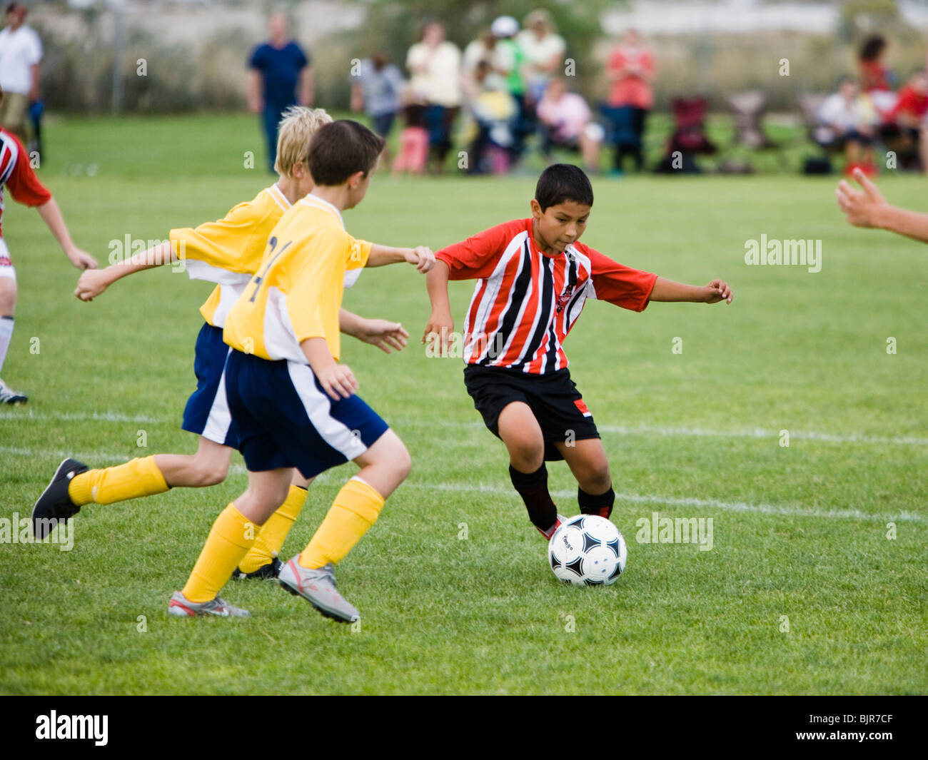 Jeunes joueurs de soccer Banque D'Images