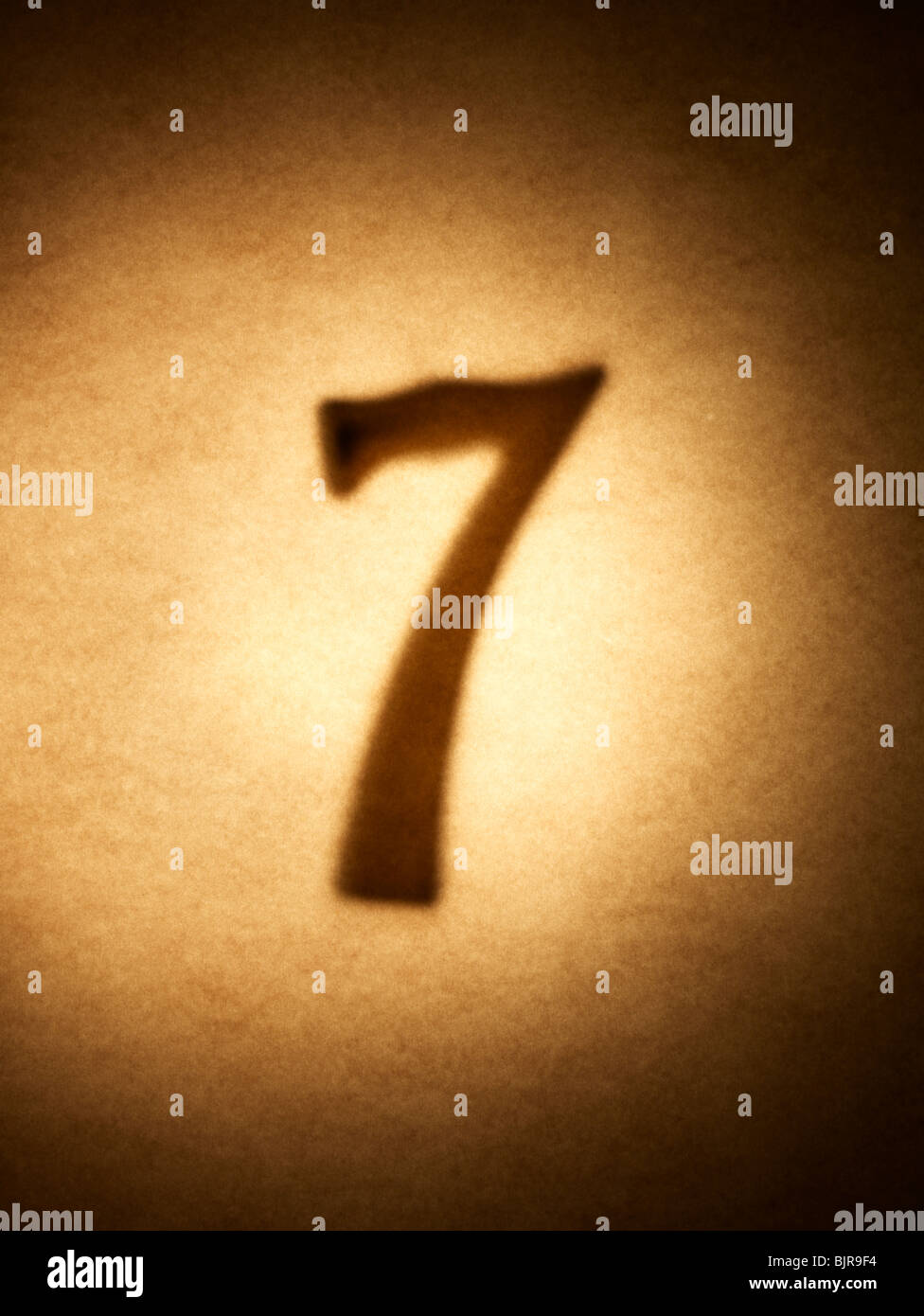 Sept numéros numéro 7 chiffres figure de symbole Banque D'Images