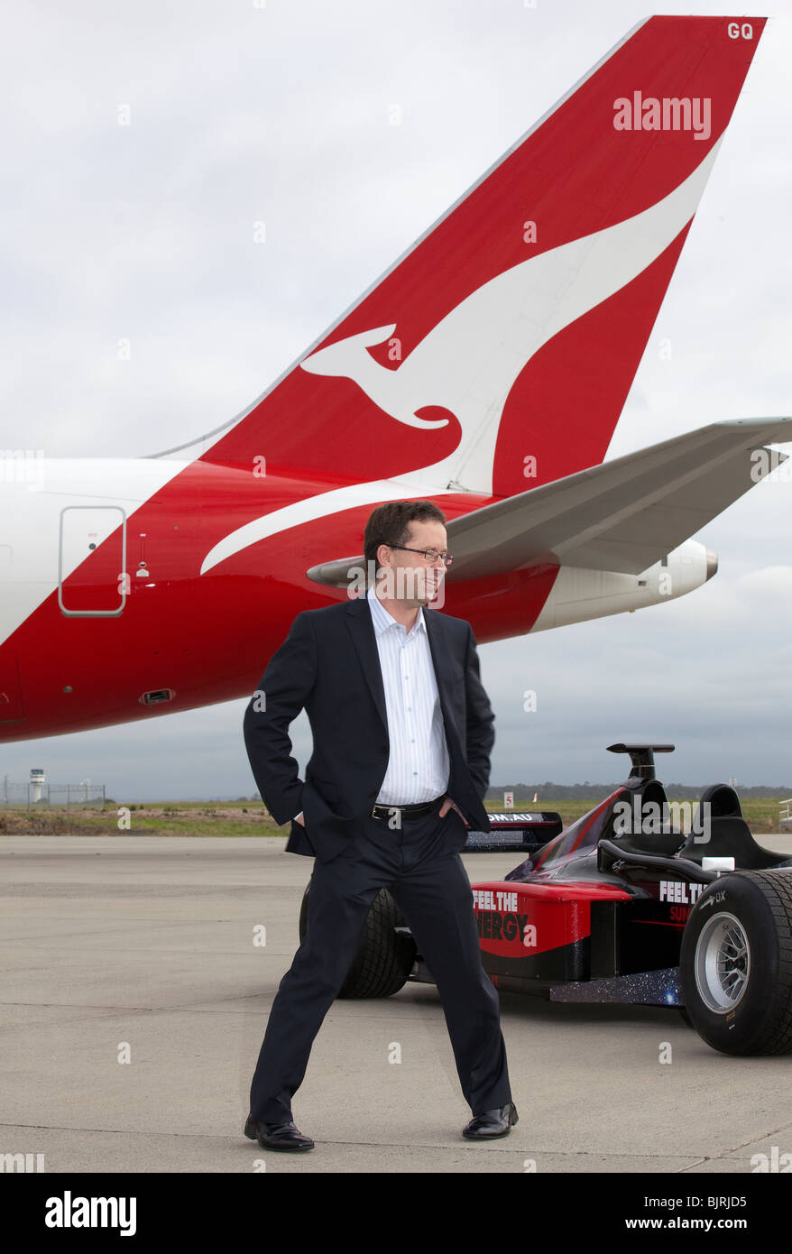 Pdg de Qantas Alan Joyce à l'aéroport Tullamarine de Melbourne le samedi 27 mars, 2010. Banque D'Images