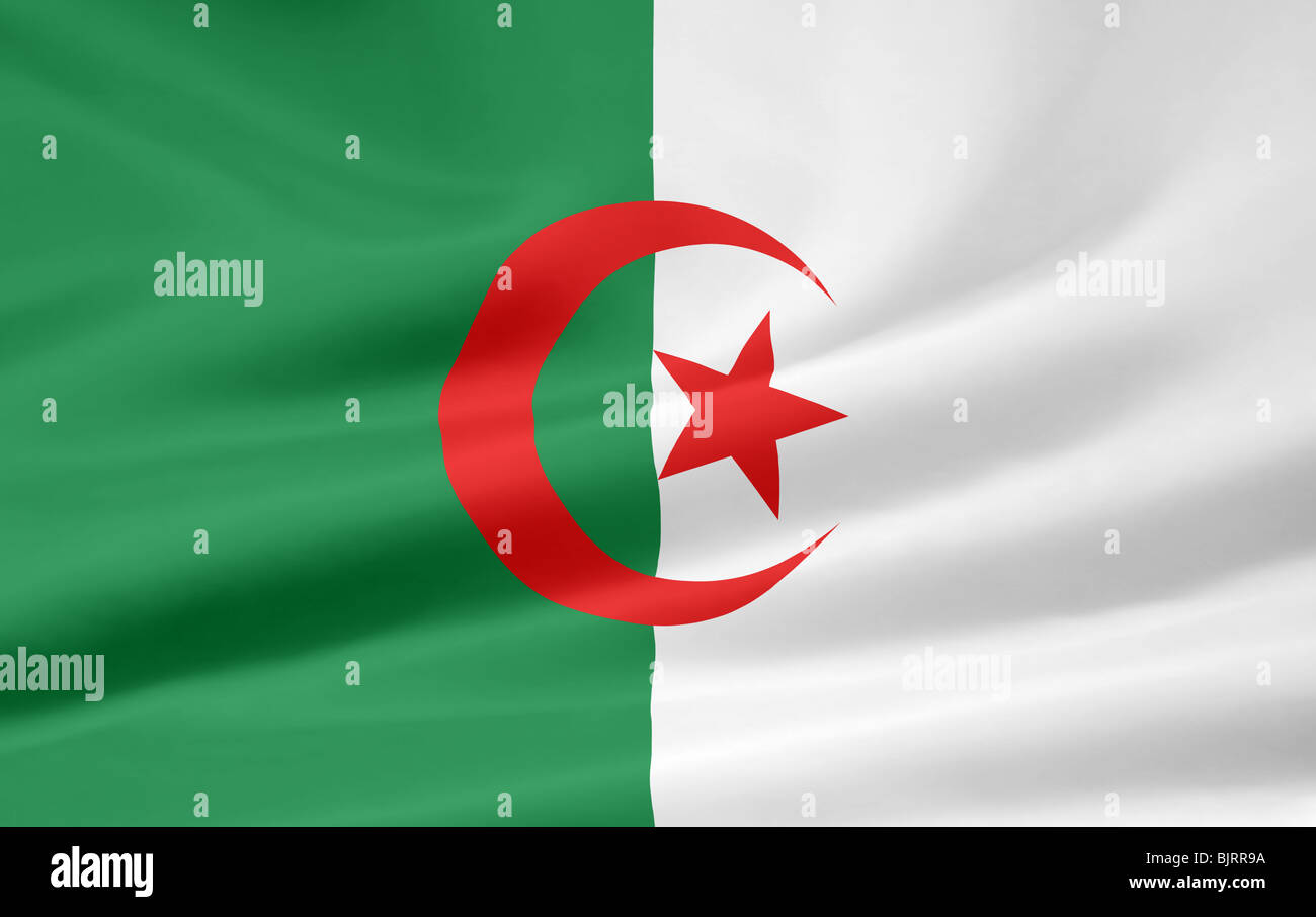 Drapeau de l’Algérie Banque D'Images
