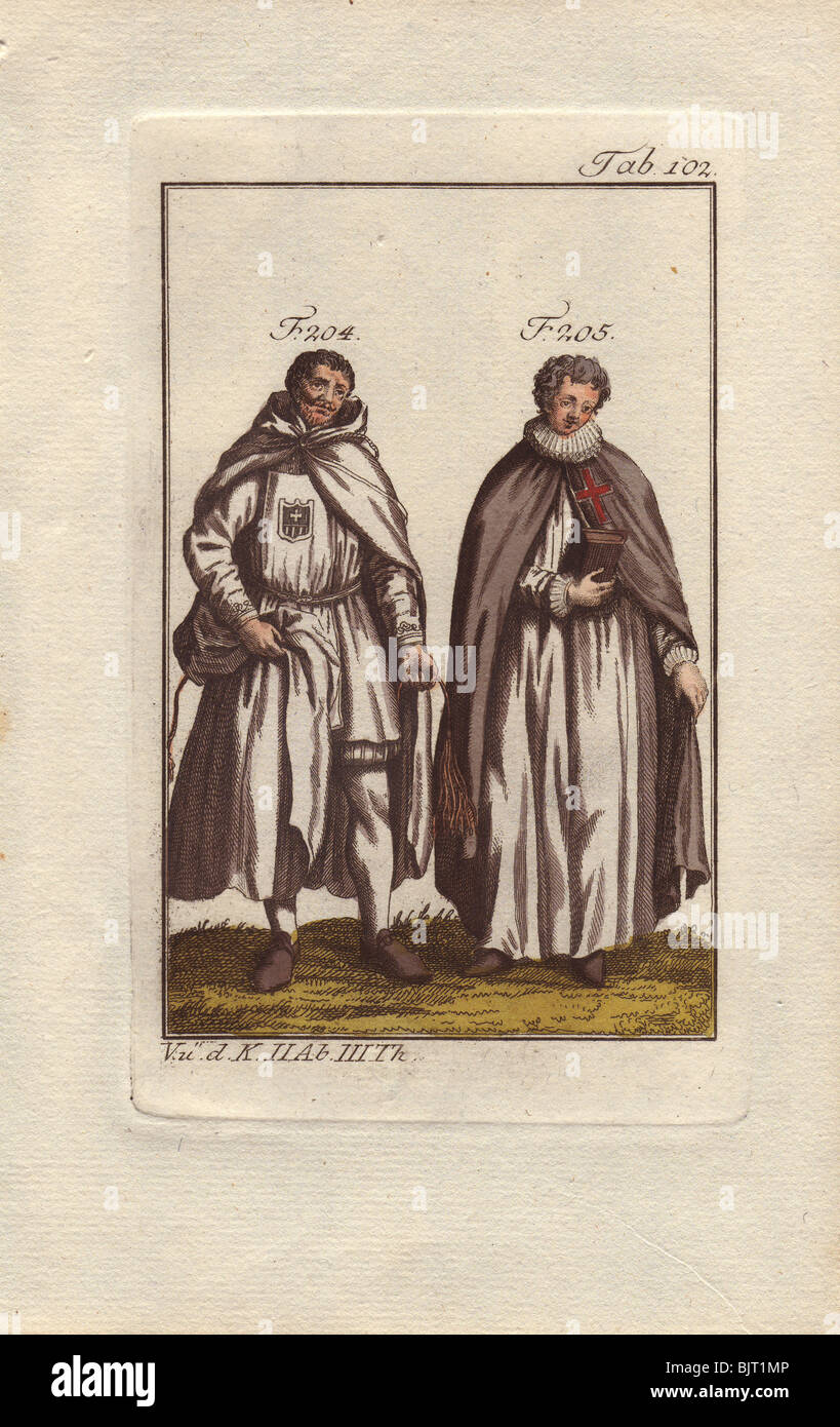Chevaliers de l'ordre de Notre Dame des Douleurs et de l'ordre de la glorieuse Vierge. Banque D'Images
