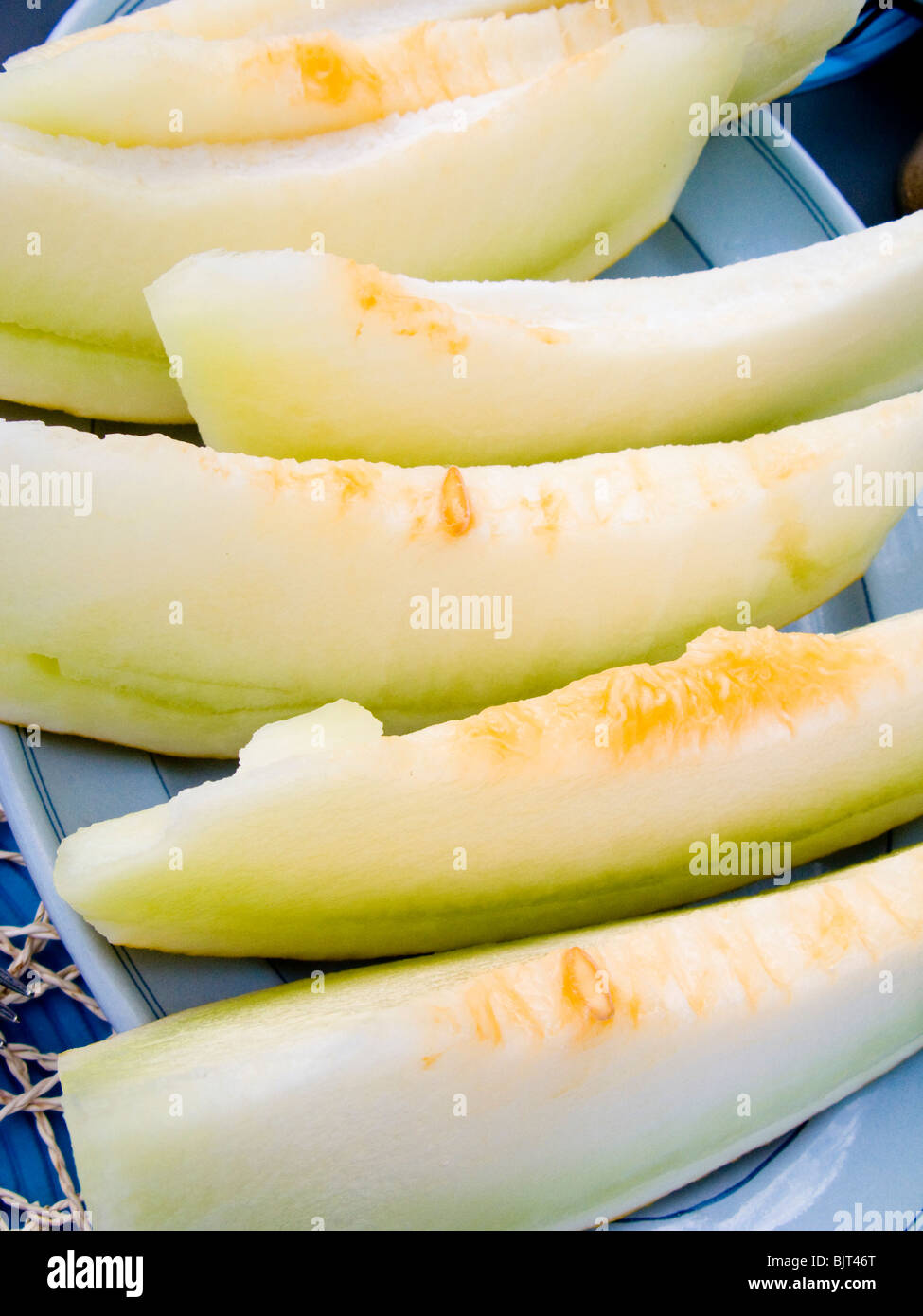 Melon d'eau sur la plaque de fruits Banque D'Images