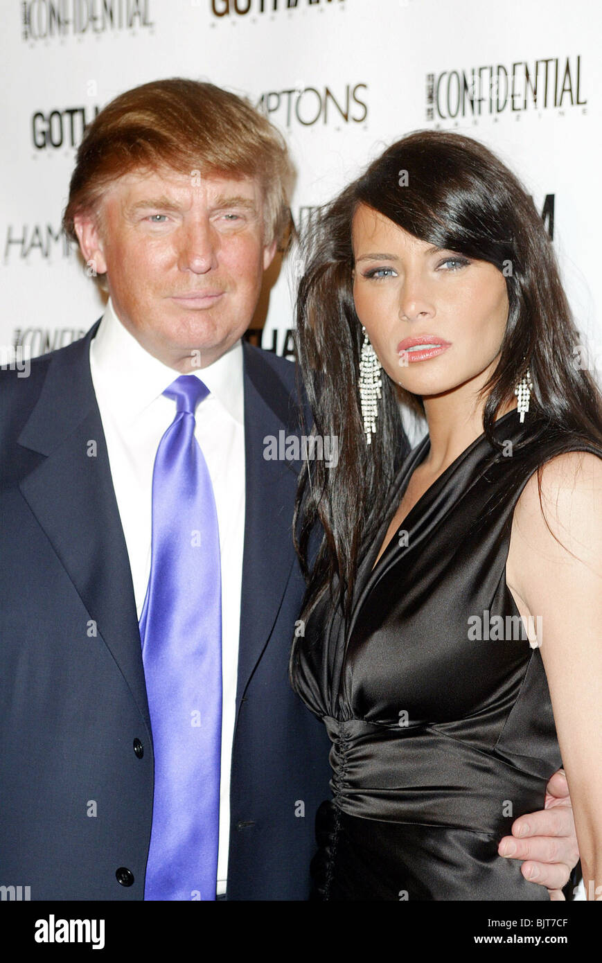 DONALD TRUMP et MELANIA KNAUSS LA CONFIDENTIAL ET GOTHAM MAGAZINE THE APPRENTICE LOS ANGELES USA 26 Février 2004 Banque D'Images