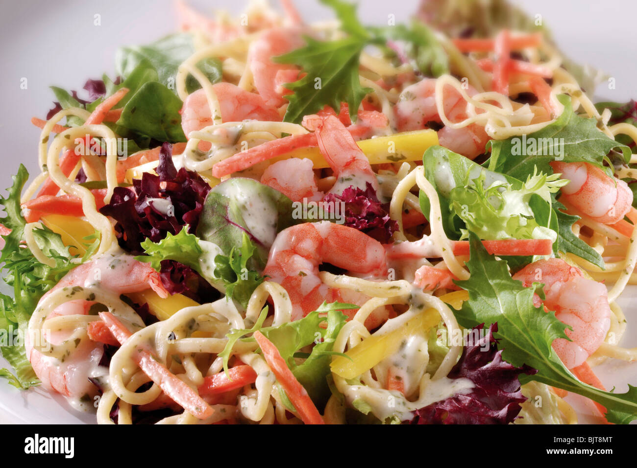 Photos de nourriture salade de crevettes Banque D'Images