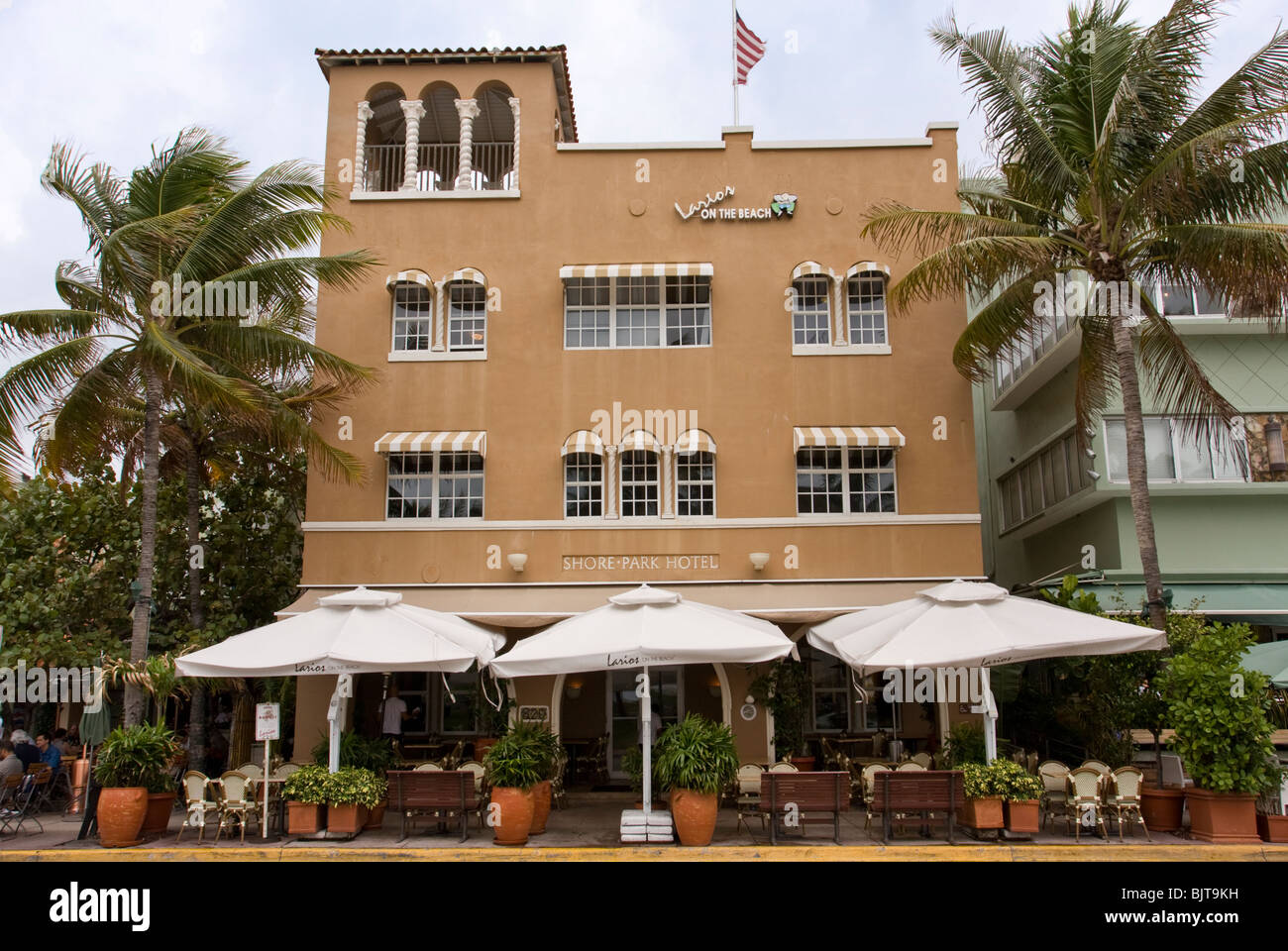 1930 Shore Park Hôtel, conçu par E. A. Ehrmann, à South Beach, Miami, Floride, USA. L'Art Déco avec le style méditerranéen. Banque D'Images