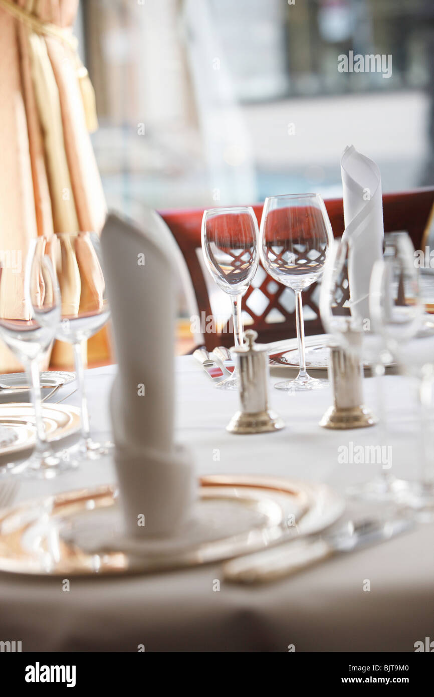 Un set de table dans un restaurant, Berlin, Allemagne Banque D'Images