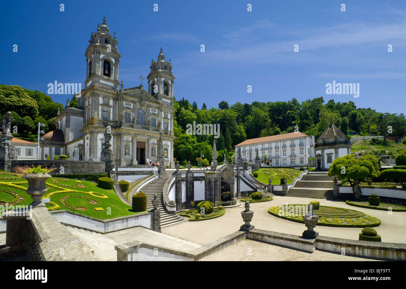 Portugal, Costa Verde, district de Minho, Braga, le sanctuaire de Bom Jesus Banque D'Images