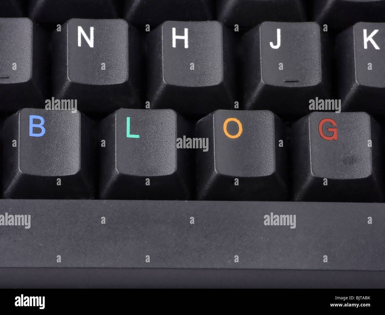 Touches du clavier noir BLOG mot d'orthographe Banque D'Images