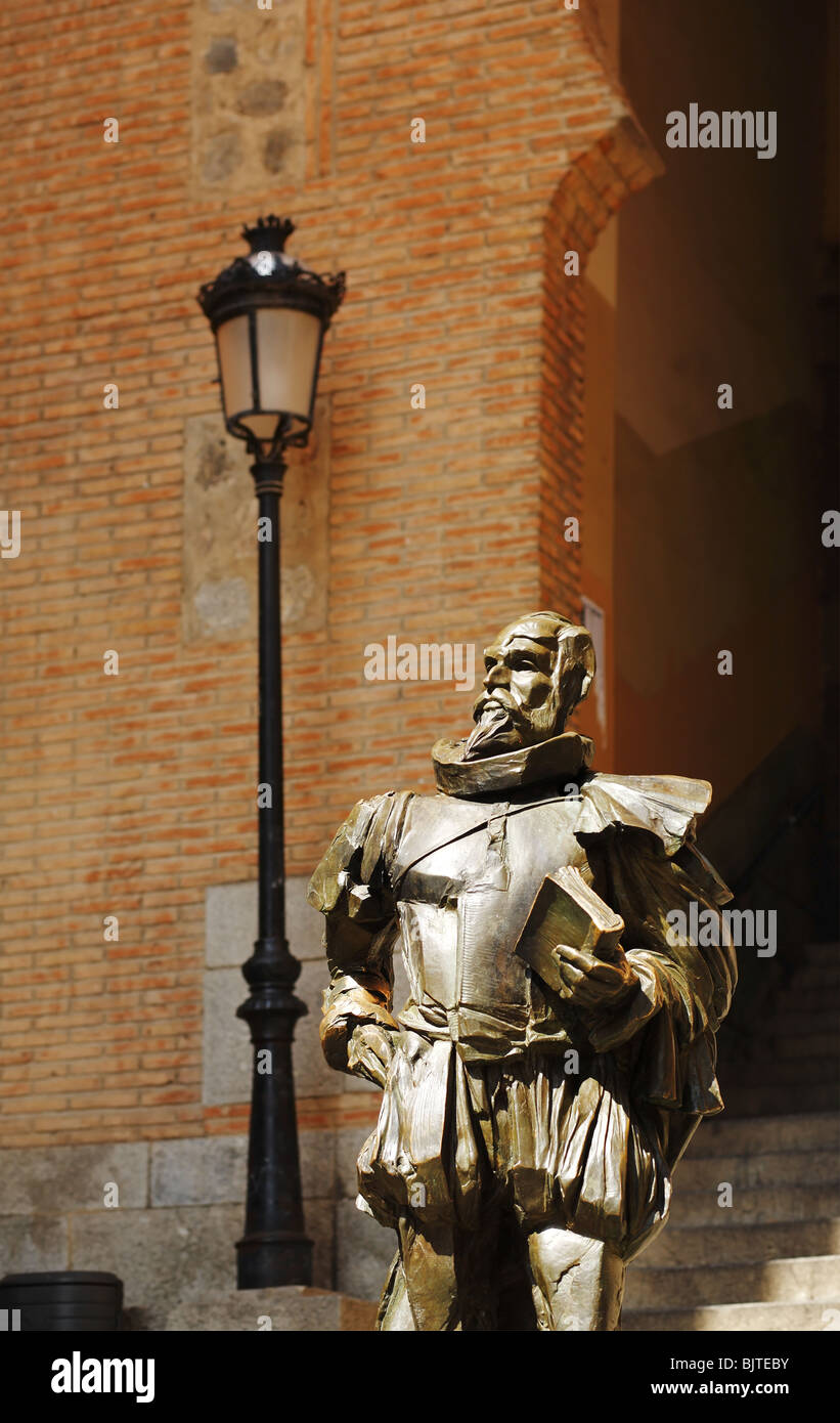 Miguel de Cervantes statue, Toledo, Espagne Banque D'Images