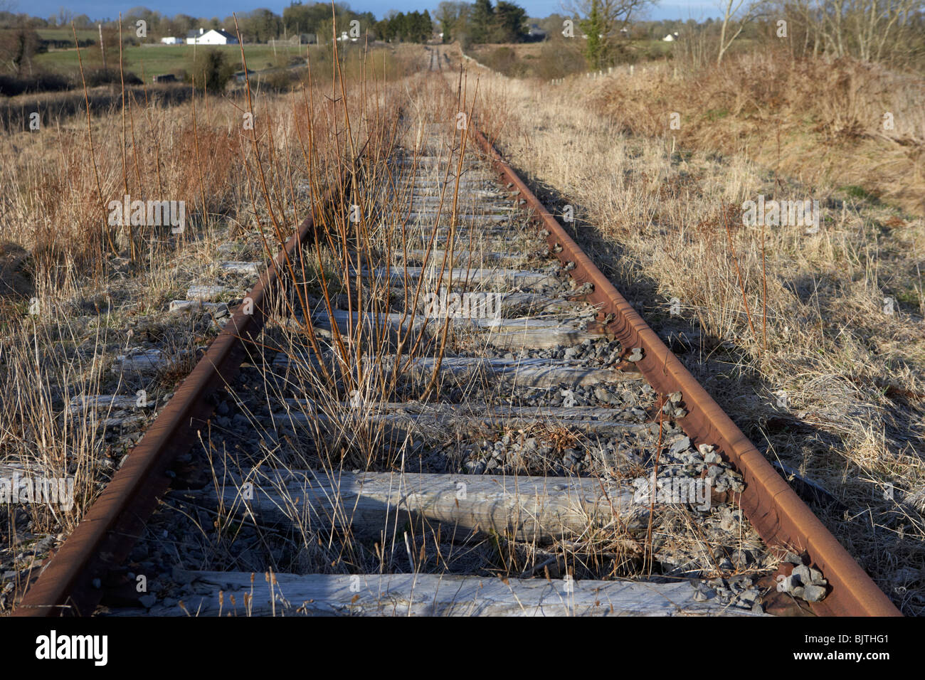 Ancienne grande ligne de chemin de fer du sud et de l'ouest du comté de Sligo en république d'Irlande Banque D'Images