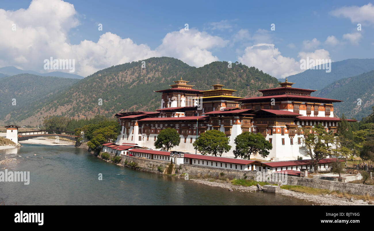 Punakha Dzong du Bhoutan Banque D'Images