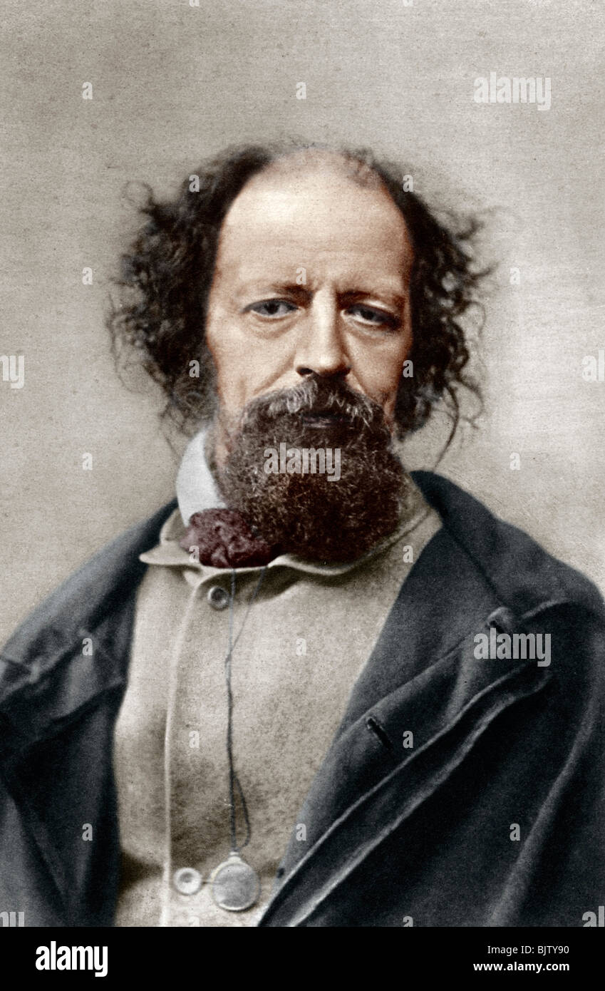 Alfred, Lord Tennyson, poète lauréat du Royaume-Uni, c1867.Artist : Londres & Co photographique stéréoscopique Banque D'Images