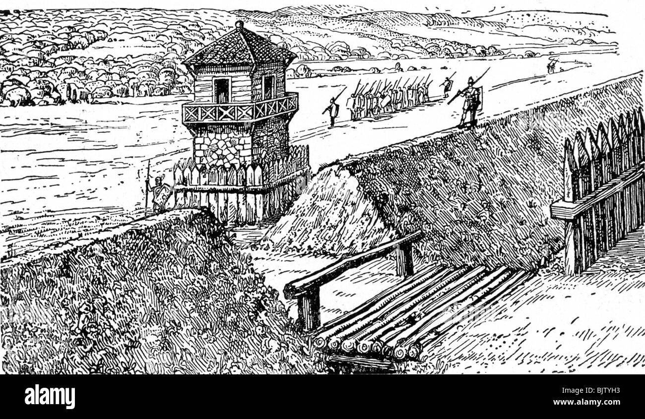 Monde antique, l'Empire romain, les frontières, les limes en Germanie