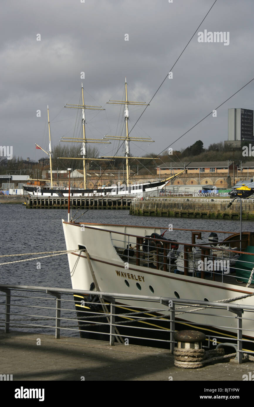 Ville de Glasgow, en Écosse. La barque Glenlee, est le principe de l'exposition Le grand voilier au port de Glasgow une attraction touristique. Banque D'Images