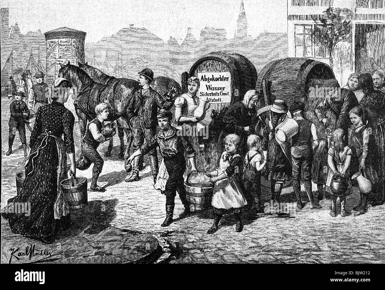 Médecine, maladies pandémiques, choléra, Hambourg, 1892, Banque D'Images