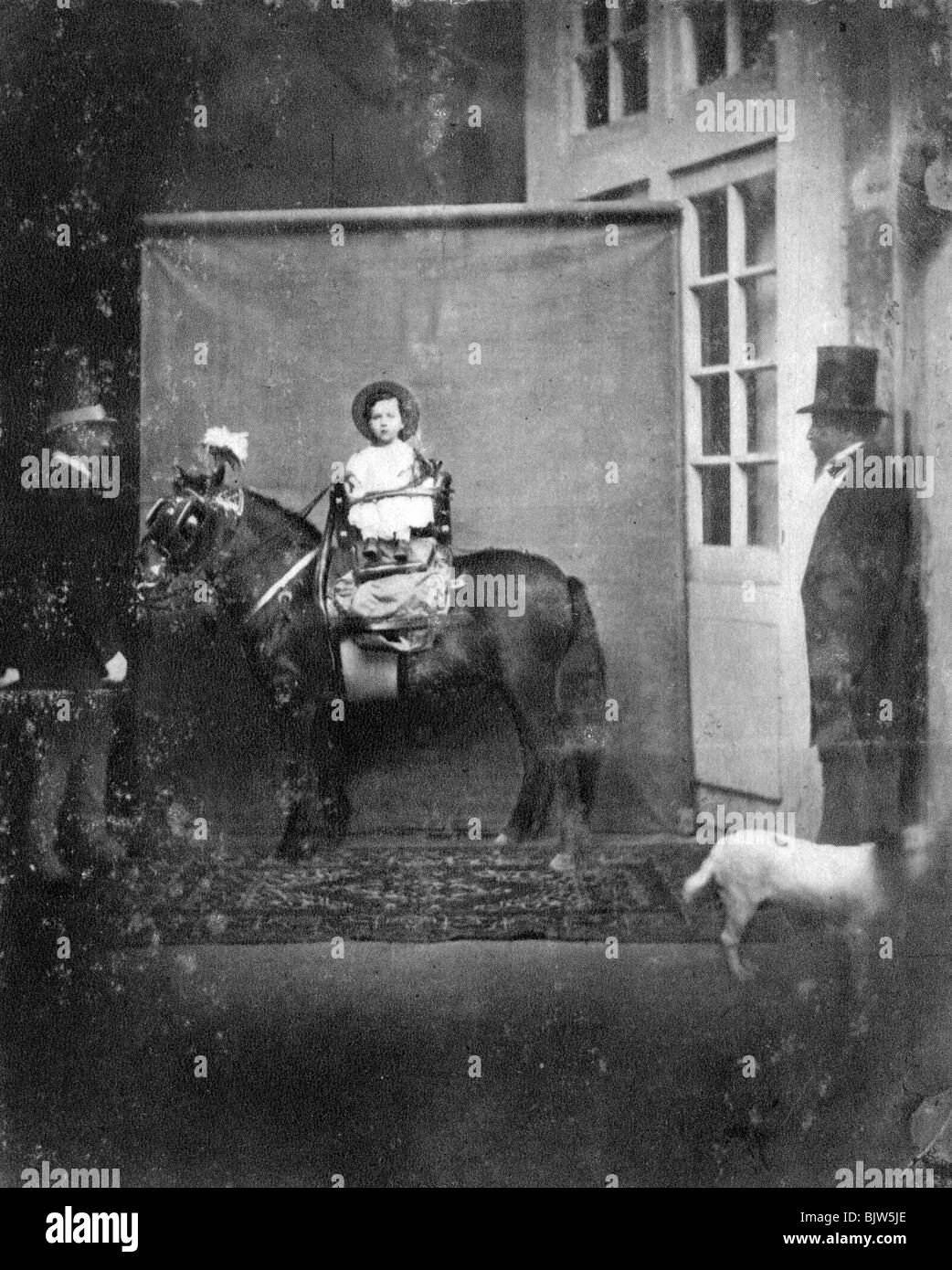 Louis Napoléon, Prince Impérial, sur un poney, c1860-1863. Artiste : Inconnu Banque D'Images