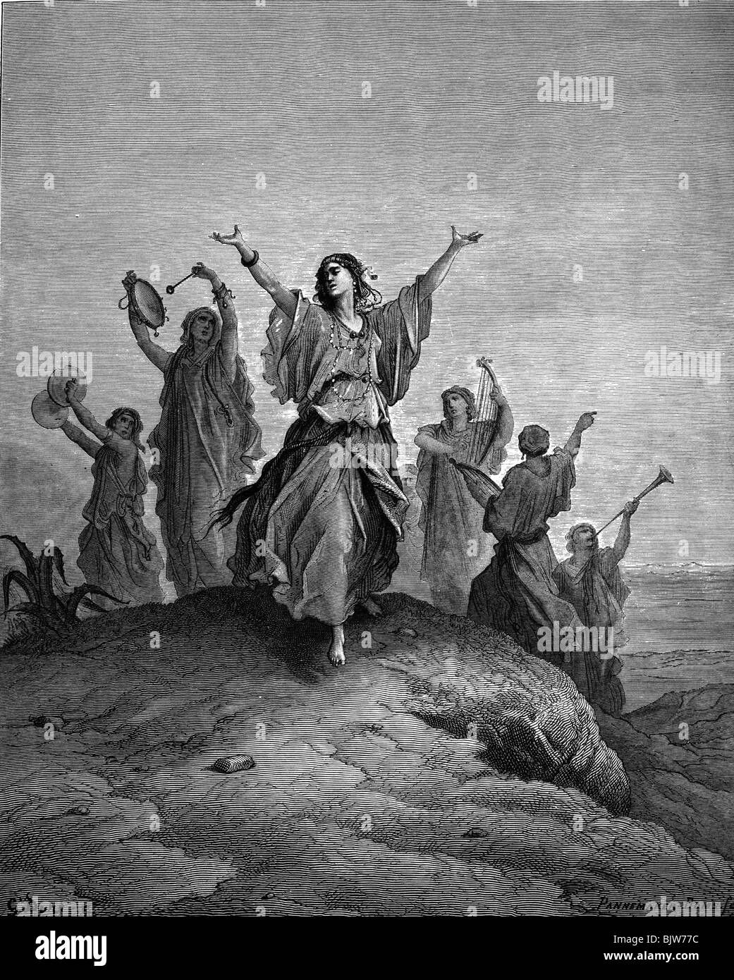 La religion, scènes bibliques, Jepht's daughter par Gustave Dore (1832 - 1883), auteur de l'artiste n'a pas à être effacée Banque D'Images