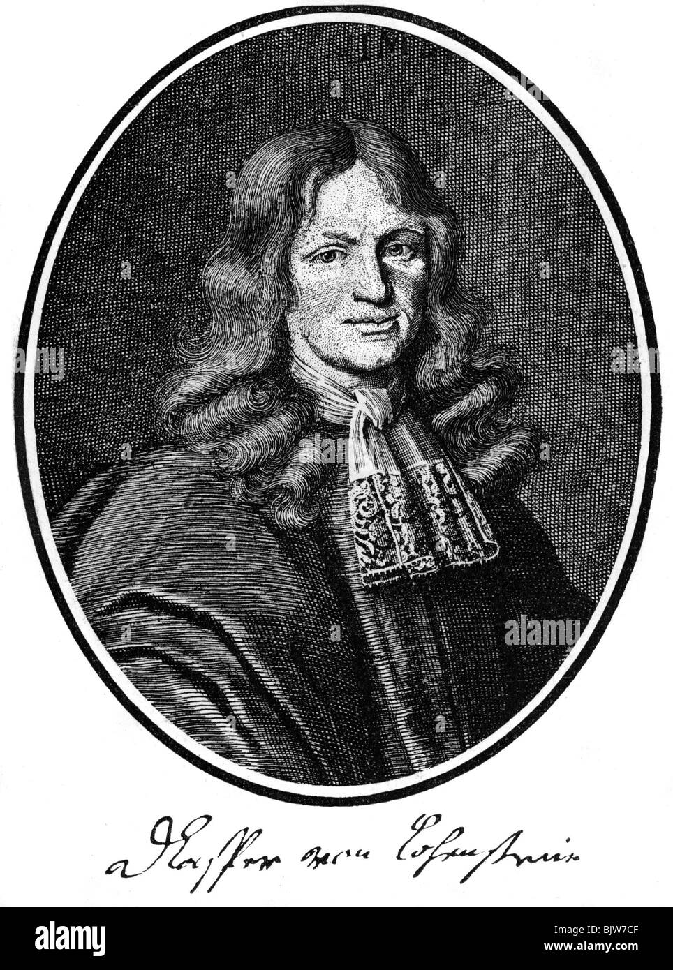 Kaspar von Lohenstein, Daniel, 25.1.1635 - 28.4.1683, l'auteur allemand / écrivain (poète), portrait, ovale, gravure sur cuivre par Tscherning, 1688, l'artiste n'a pas d'auteur pour être effacé Banque D'Images