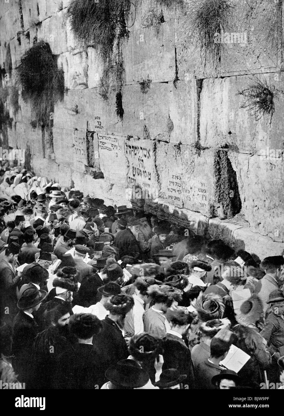 Le Mur des lamentations, Jérusalem.Artist : l'American Colony Banque D'Images