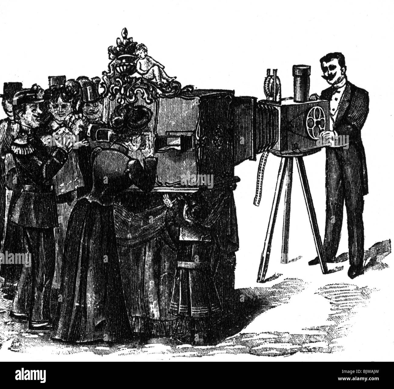 Film / cinéma, cinezootrope de George Mendel, gravure en bois, XIXe siècle, , Banque D'Images