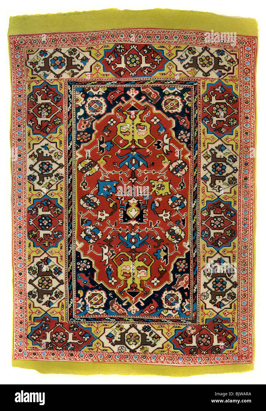 Tapis en laine à points noués, c1600 (1958). Artiste : Inconnu Banque D'Images