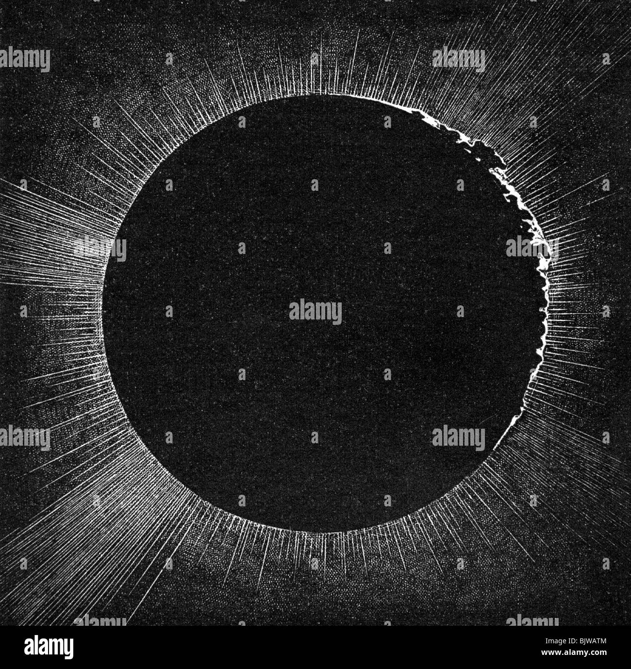 astronomie, soleil, éclipse solaire totale, 18.8.1868, Banque D'Images