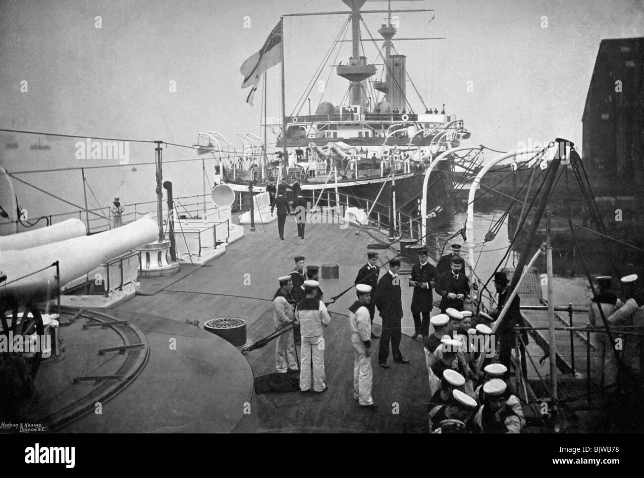 Le cuirassé HMS 'Résolution', Portsmouth, Hampshire, 1896.Artiste : Grégoire & Co Banque D'Images