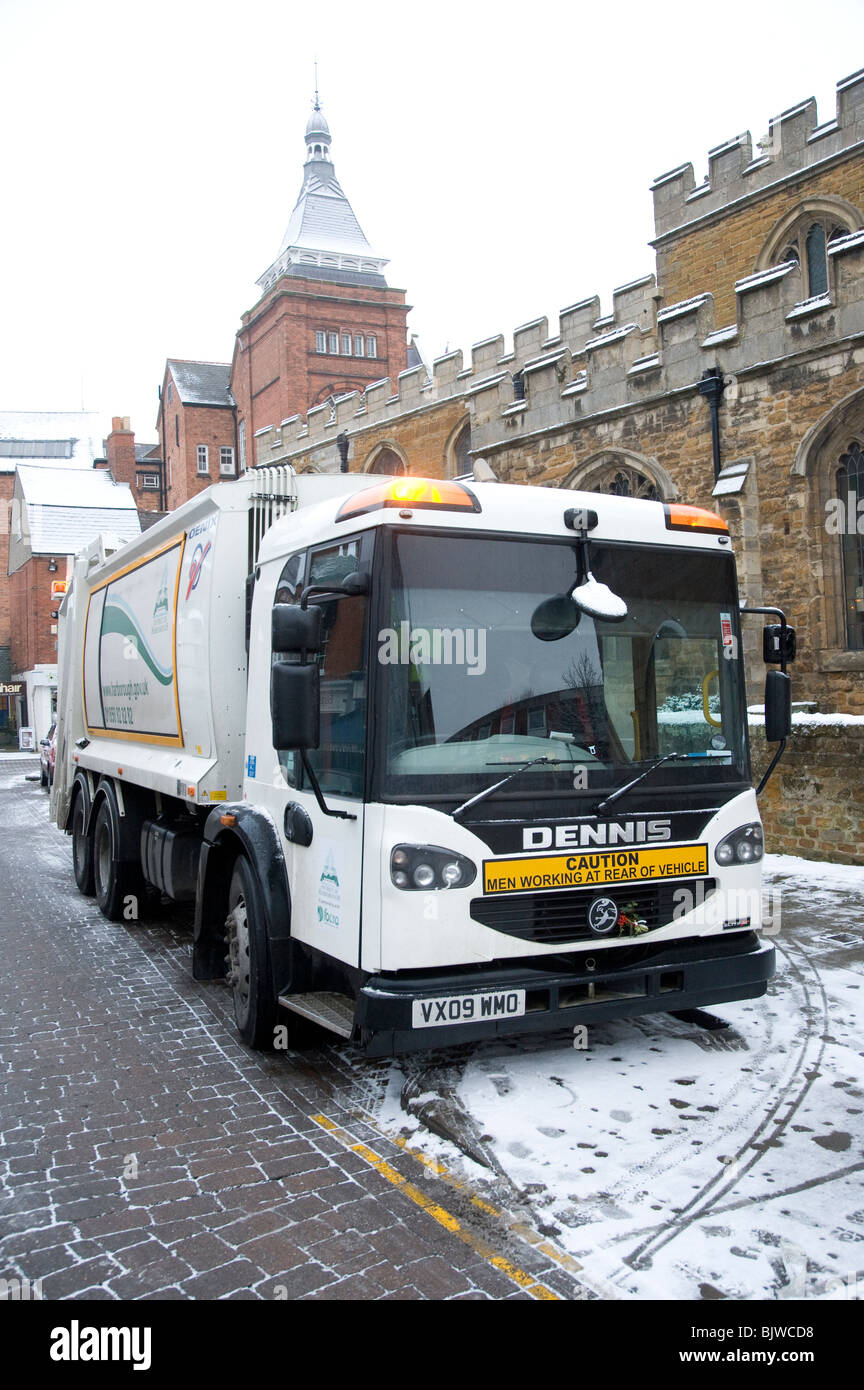 Camion d'élimination des déchets dans la région de Market Harborough, Leicestershire, Angleterre Banque D'Images