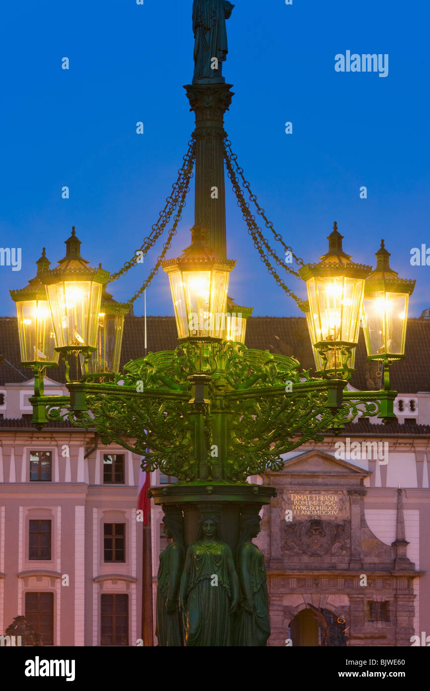 Prague, République tchèque - lanterne à gaz à hradcany castle Banque D'Images