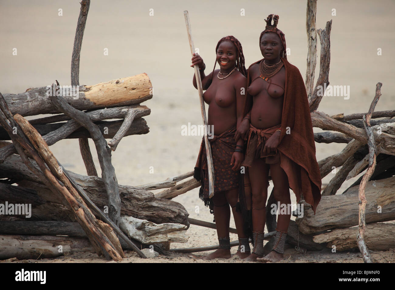 Deux jeunes femme Himba Tribal Banque D'Images