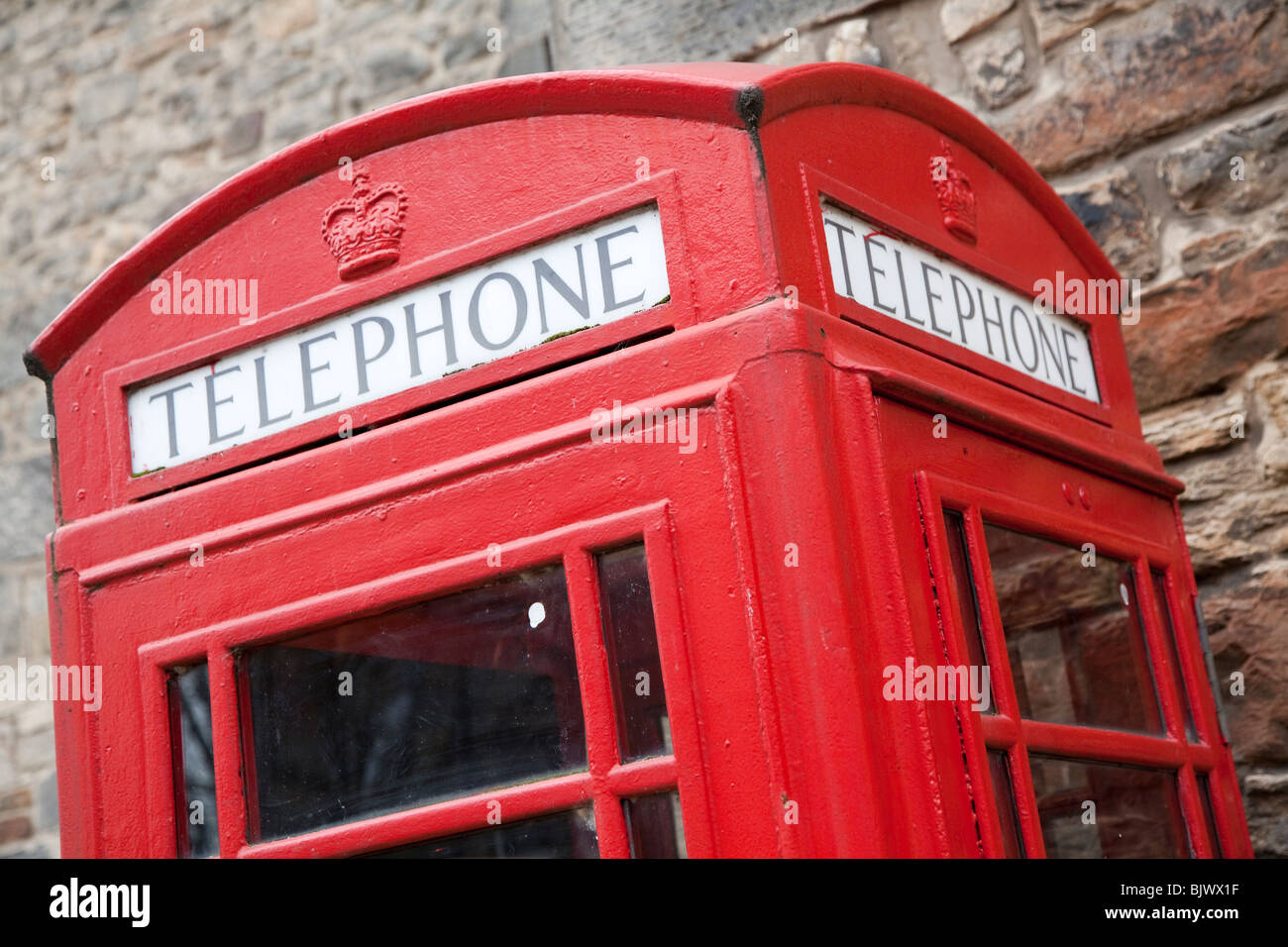 Cabine téléphonique traditionnel rouge Royaume-Uni Banque D'Images