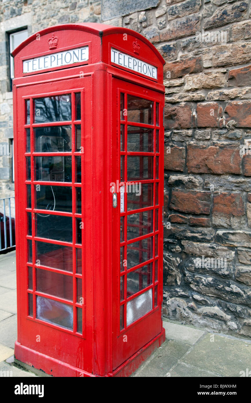 Cabine téléphonique traditionnel rouge Royaume-Uni Banque D'Images