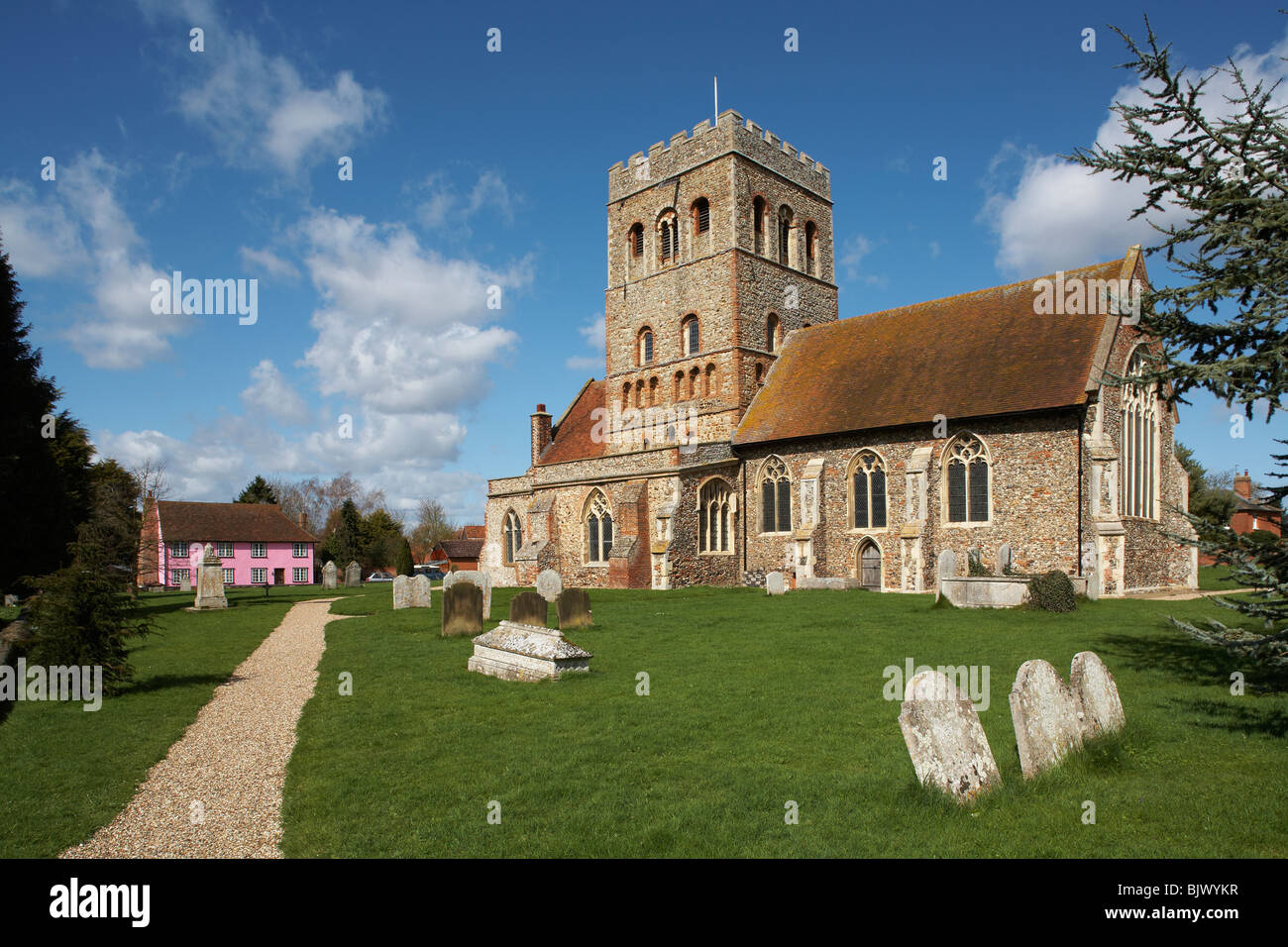 Grande-bretagne Angleterre Nord Essex Grande Tey Church St Barnabus c AD 1150 Banque D'Images