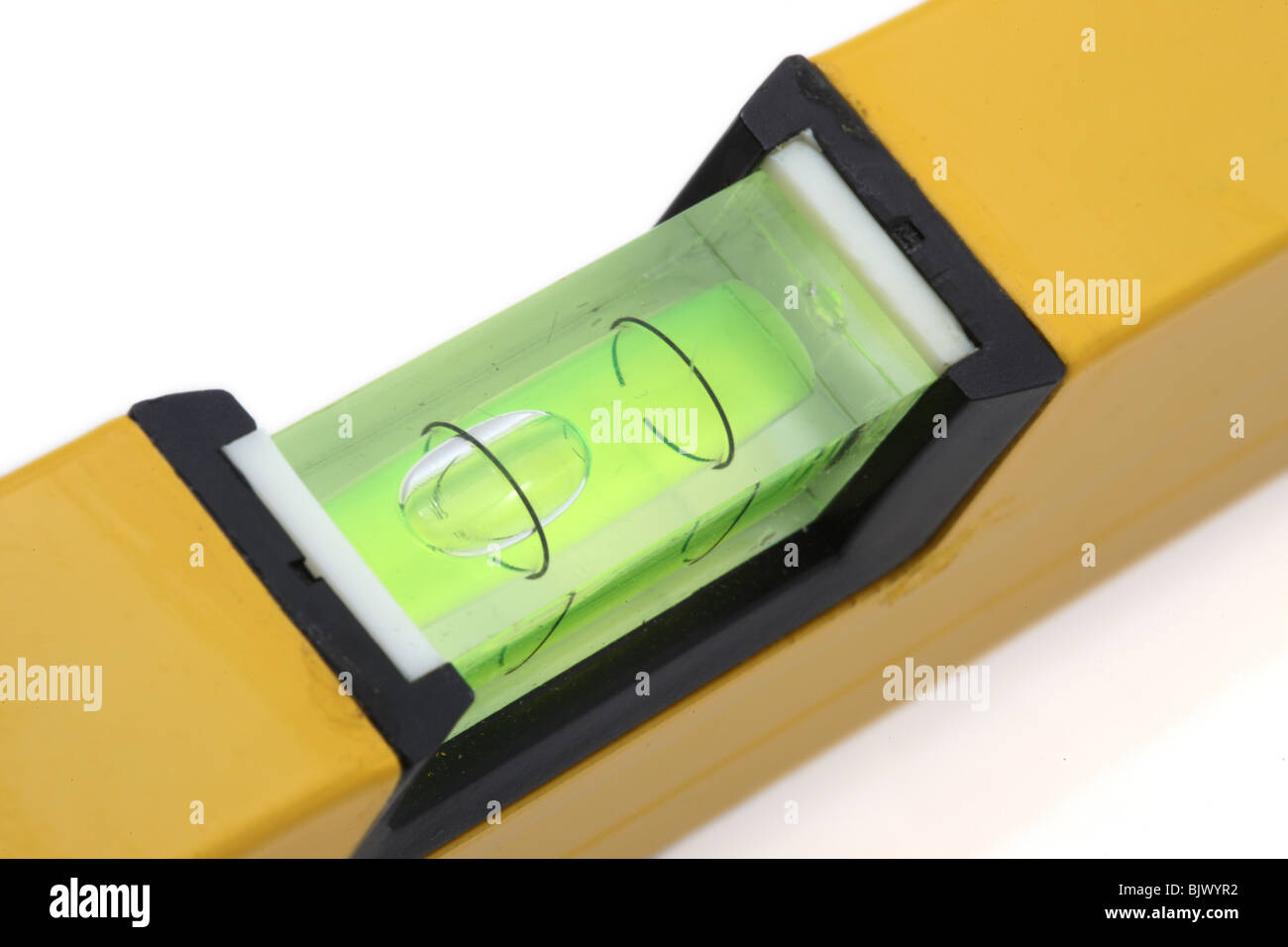 Niveau de charpentier, close-up,effet gel Banque D'Images